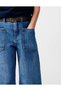 Wide Fit Girls' Wide Leg Jeans with Adjustable Elastic Waist Denim Jeans - 4