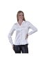 White Lightweight Flowing Back Gusseted Satin Woven Women's Shirt - 3