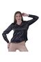 Black Lightweight Flowing Back Gusseted Satin Woven Women's Shirt - 8