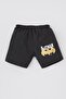Batman Patterned Short Sleeve T-Shirt and Shorts 2 Piece Set for Baby Boy - Y6465a222sm - 2