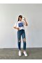 Ripped and Dirty Hem Mom Jeans Dark Blue - 5