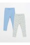 LCW baby Elastic Waist Printed Baby Girl Tights, 2-Piece