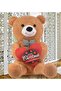 New Year's Special: Plush Bear with Printed Heart and Bow Tie in Hand-140 Cm - 3