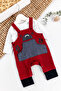 Teddy Bear Embroidered Baby Boy Jumpsuit Salopet Set
