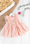 Ruffled Tulle Back Low-cut Summer Baby Girl Dress