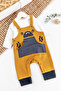 Teddy Bear Embroidered Baby Boy Jumpsuit Salopet Set