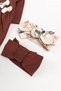 Floral Patterned Bandana 2-Piece Long Sleeve Baby Girl Jumpsuit Set - 6
