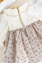 Floral Patterned Frilly Linen Baby Girl Dress - 4