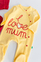 I Love Dad Fan Yellow Red Double Baby Jumpsuit Set - 5