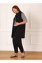 Black Large Size Sleeveless Denim Vest - Alia - 4