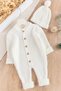Knitwear Winter Beret Baby Girl/Boy Jumpsuit Cream
