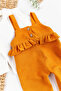 Frilly Buttoned Baby Girl Jumpsuit Salopet Bodysuit - 2