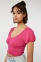 اقتصاص Ruched الأعلى مع الأكمام البالون - 3