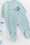 Dino Figured Long Sleeve 2-Piece Baby Boy Jumpsuit Set - 3