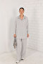 32-3041 Model Gray Modal Shirt Set