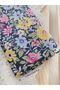 Poplin Fabric Spring Floral Navy Blue Background 100% Cotton 50X170 cm (1 Piece) - 2