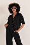 Linen Fabric Crop Oversize Women's Shirt - 5