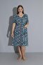 Daisy Patterned Belted Plus Size Women's Dress - 3