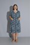 Daisy Patterned Belted Plus Size Women's Dress - 2