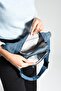 Unisex Blue Waist Bag - Multi-Pocket (Model: 571-7F) - 5