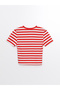 Crew Neck Striped Short Sleeve Women's T-Shirt - 6