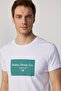 Men's Slim Fit Slim Fit 100% Cotton Soft Texture Printed White Crew Neck T-Shirt - 2