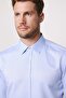Modern Slim Fit Long Sleeve Cotton Easy-Iron Dobby Men's Blue Shirt - 3