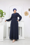 Mevlana Patterned Bell Detailed Belted Ankle Elastic Full Fit Ferace