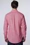 Men's Slim Fit Long sleeve Sleeve %100 Cotton Linen Textured Striped Shirt - 5