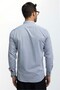 Modern Slim Fit Long Sleeve Cotton Easy-Iron Dobby Men's Gray Shirt - 4