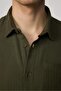 Relax Fit Short Sleeve Comfortable Cut Muslin Fabric 100% Cotton Single Pocket Summer Solid Khaki Men's Shirt - 4