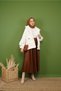 Women's Leather Look Pleated Skirt Tan Color New Season
