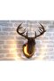 Natural Wood Laser Cut Rustic Living Room Sconce Wall Decor with Walnut Deer Head Design (Bulb Included) - 3