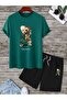 Men's Printed Men's Top and Bottom Set - Shorts T-shirt Set - 3
