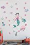 Mermaid Fishes And Stars Shower Cabin And Wall Sticker Set - 6