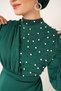 Women's pearl embellished special occasion hijab dress - 4
