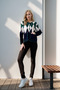Women's Diamond Patterned Navy Blue Green Buttoned Long Sleeve Cardigan - 4