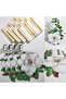 12 Piece Patterned Serving Set - 4 Plates, 4 Napkin Rings, 4 Serving Napkins, American Serving, Runner - 2