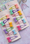 6 Pieces Girl's Colorful Bow Snap Buckle Set - 2