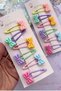 6 Pieces Girl's Colorful Bow Snap Buckle Set