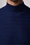 Men's Slim Fit Slim Fit Half Turtleneck Patterned Non-Pilling Navy Blue Knitwear Sweater - 4