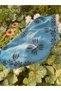 Women's Blue Patterned Cotton Handmade Hair Bandana - 2