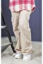 Bej Kargo Cep High Waist Cotton Comfortable Mother-Daughter Matching Set - 3