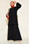 Women's Black Tunic Trousers Top and Bottom Set 6663