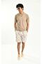 Linen Shorts - Brown Patterned - 3