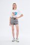 White Color Oversize Colorful Shoes Printed T-shirt