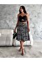 Colorful Cotton Viscose Skirt with Woven Belt