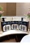 Modern Square Bathroom Set: Soap Dispenser and Toothbrush Holder, GRAY (ANTHRACITE) - 5