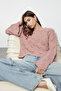 Dusty Rose Slotted/Hollowed Knit Sweater TWOAW22KZ1171 - 2