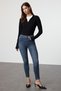 Blue High-Waist Stretchy Skinny Jeans TWOAW24JE00066